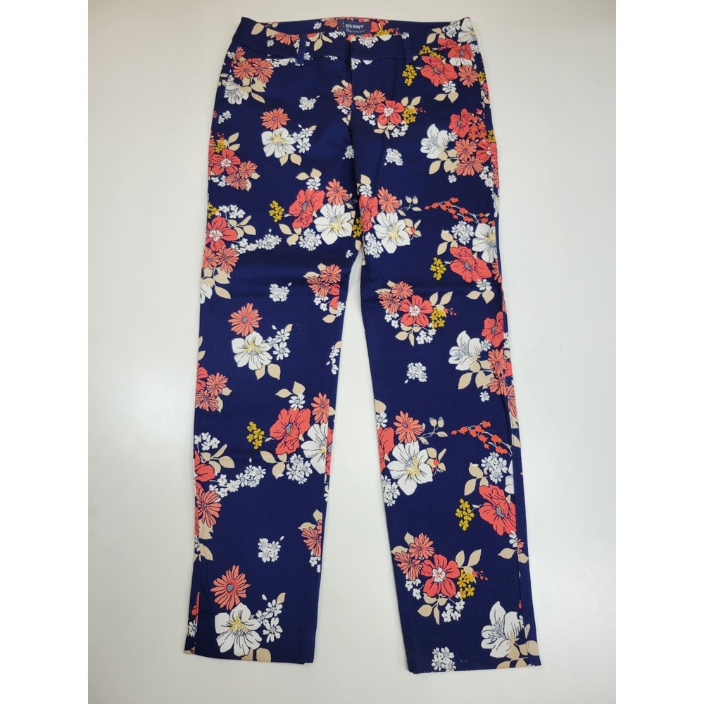Old Navy Pixie Floral Ankle Pants Women's Size 2 Regular Blue Mid Rise...